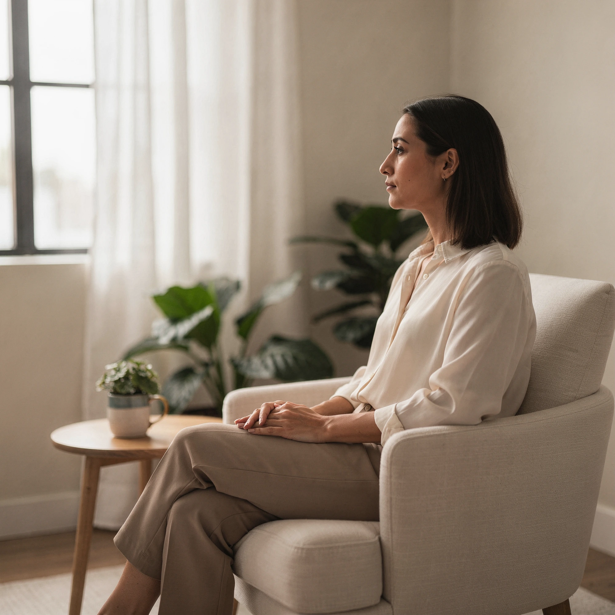 Psychiatrist in Chatsworth, CA – therapy session in a calm counseling office at Uriel Behavioral Wellness